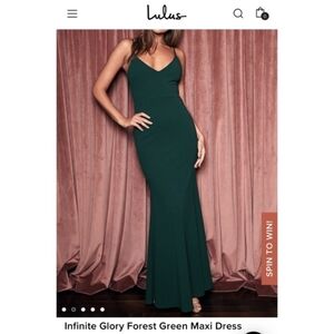 Hemmed Infinite Glory Forest Green maxi dress